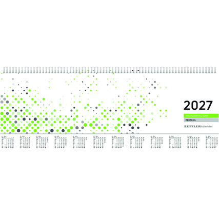 ZETTLER Querkalender PERFO XL 2027 1 Woche/2 Seiten Karton grün