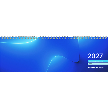 ZETTLER Querkalender 2027 1 Woche/2 Seiten Karton blau