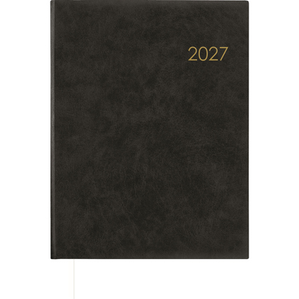 ZETTLER Buchkalender 2027 21 x 26,5 cm (B x H) 1 Woche/1 Seite Kunststoff, wattiert anthrazit