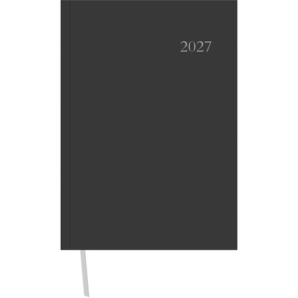 ZETTLER Buchkalender 2027 21 x 29,7 cm (B x H) 1 Tag/1 Seite Kunststoff, wattiert anthrazit