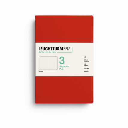 LEUCHTTURM 1917 Notizbuch Jottbook pur 3 St./Pack. DIN A5 punktkariert (dotted) cherry Produktbild pa_produktabbildung_2 XL