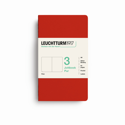 LEUCHTTURM 1917 Notizbuch Jottbook pur 3 St./Pack. DIN A6 blanko cherry Produktbild pa_produktabbildung_2 XL
