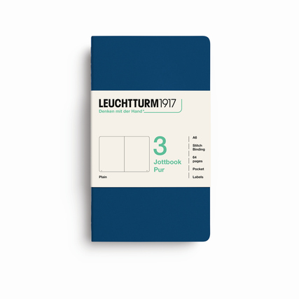 LEUCHTTURM 1917 Notizbuch Jottbook pur 3 St./Pack. DIN A6 blanko indigo Produktbild pa_produktabbildung_2 XL