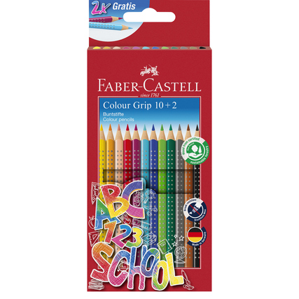 Faber-Castell Buntstift Colour Grip Promotionetui 10+2 Produktbild pa_produktabbildung_1 XL