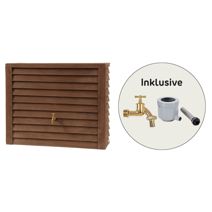 Garantia Regentonne WOODY 124 x 100 x 40 cm (B x H x T) 350l Polyethylen darkwood