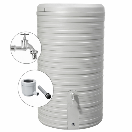 Garantia Regentonne NORDIC 2in1 59 x 118 x 59 cm (B x H x T) 300l Polyethylen, 100 % recycelt steingrau