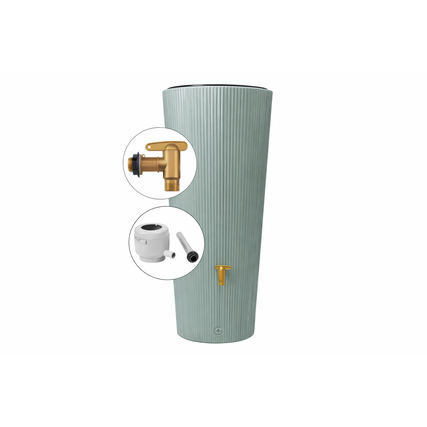 4rain Regentonne VASO 2in1 Decor 58 x 120 x 58 cm (B x H x T) 220l Polyethylen, 100 % recycelt agave