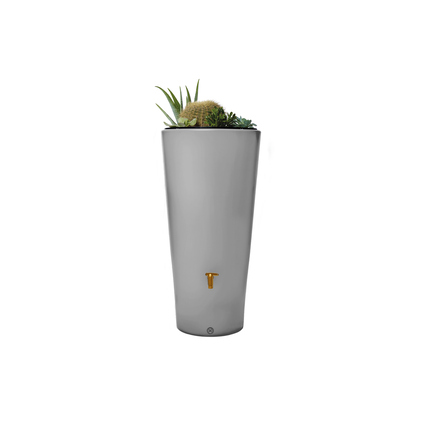 4rain Regentonne VASO 2in1 zinkgrau Produktbild pa_ohnedeko_1 XL