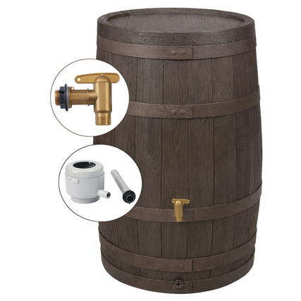 4rain Regentonne VINO 65 x 93 x 65 cm (B x H x T) 250l Polyethylen, 100 % recycelt dunkelbraun