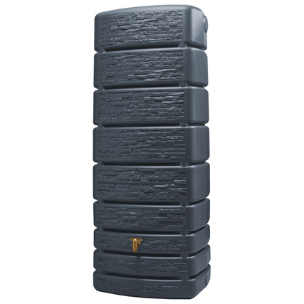 4rain Regentonne SLIM STONE DECOR 75 x 184 x 51 cm (B x H x T) 500l Polyethylen, 100 % recycelt graphite grey