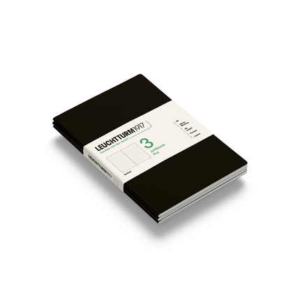 LEUCHTTURM 1917 Notizbuch Jottbook pur 3 St./Pack. DIN A5 punktkariert (dotted) schwarz Produktbild pa_produktabbildung_1 XL