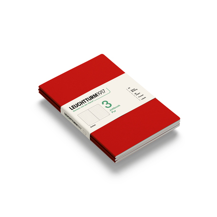 LEUCHTTURM 1917 Notizbuch Jottbook pur 3 St./Pack. DIN A5 punktkariert (dotted) cherry Produktbild pa_produktabbildung_1 XL