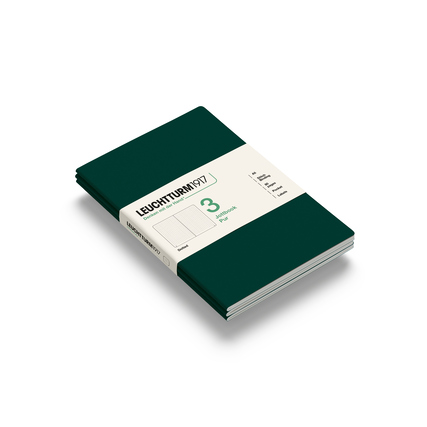 LEUCHTTURM 1917 Notizbuch Jottbook pur 3 St./Pack. DIN A5 punktkariert (dotted) forest green Produktbild pa_produktabbildung_1 XL