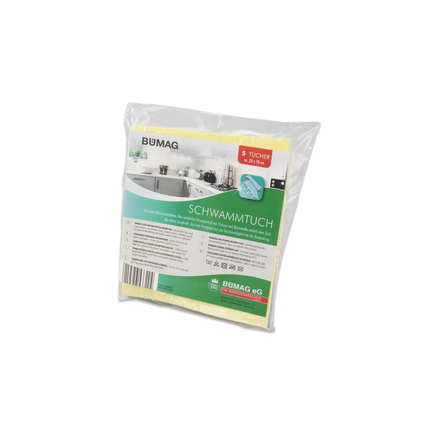 BÜMAG Schwammtücher 20 x 18 cm (B x L) 30 % Baumwolle, 70 % Zellulose gelb 5 St./Pack.