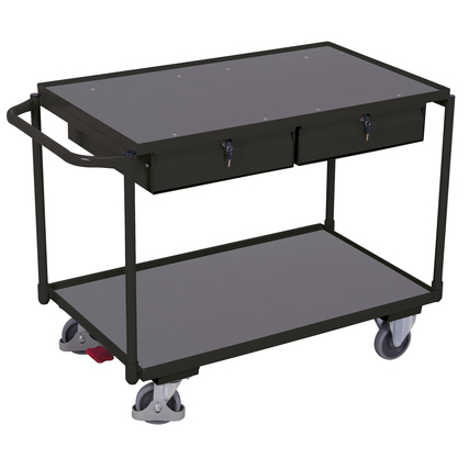 VARIOfit Werkstattwagen 117,5 x 85 x 62,5 cm (B x H x T) 2 Schubladen anthrazitgrau/dunkelgrau