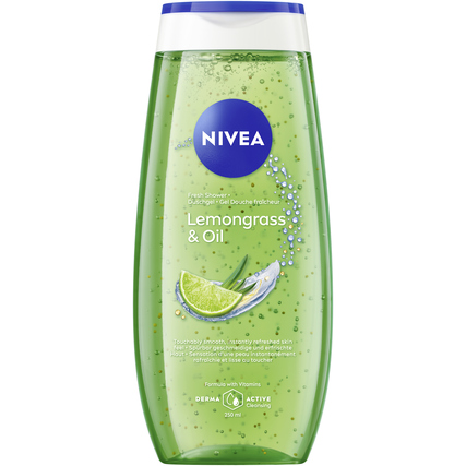NIVEA Duschgel Lemongrass & Oil Zitronengras Flasche Kunststoff; 97 % recycelt 0,25l