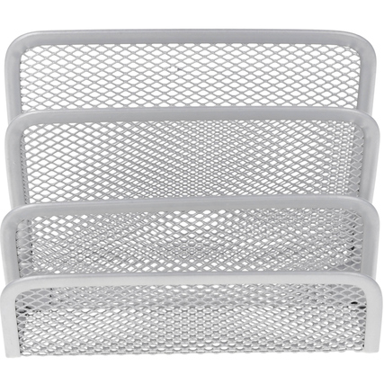 Westcott Briefständer Mesh 14 x 10 x 7 cm (B x H x T) Metall silber 3 Fächer