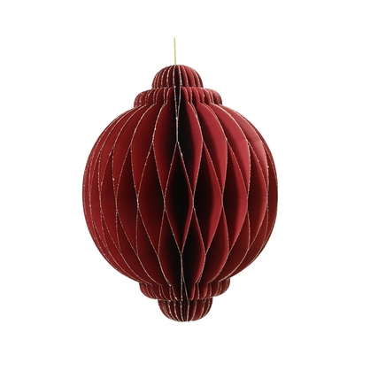 DECORIS Dekorationsfigur Wabenkugel 15 x 20 cm (Ø x H) Papier rot