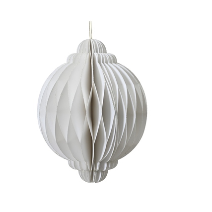 DECORIS Dekorationsfigur Wabenkugel 15 x 20 cm (Ø x H) Papier weiß