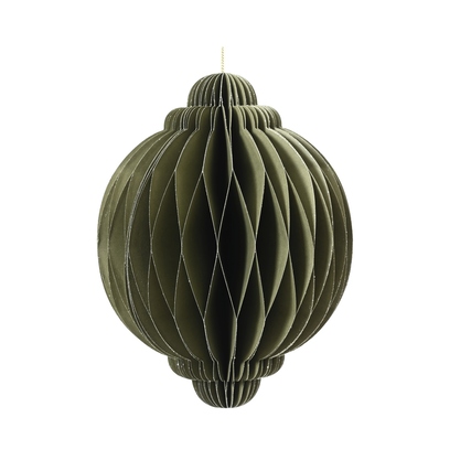 DECORIS Dekorationsfigur Wabenkugel 15 x 20 cm (Ø x H) Papier grün