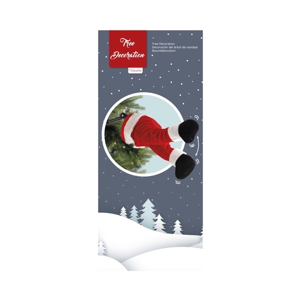 DECORIS Dekorationsfigur Bewegende Weihnachtsmann Beine ca. 10-15 x 34 cm (B x L) Polyester rot