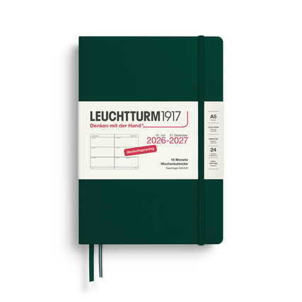 LEUCHTTURM 1917 Buchkalender Medium Juli 2026 - Dezember 2027 Hardcover forest green Produktbild pa_produktabbildung_1 XL