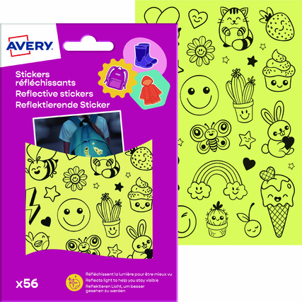 Avery Zweckform Stickeretikett reflektierend Gesichter Produktbild pa_produktabbildung_1 XL