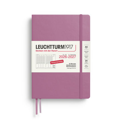 LEUCHTTURM 1917 Buchkalender Medium Juli 2026 - Dezember 2027 Hardcover dusty rose Produktbild pa_produktabbildung_1 XL