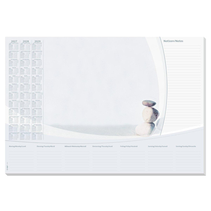 SIGEL Schreibunterlage Harmony 59,5 x 41 cm (B x H) DIN A2 mit Kalender 3 Jahre Papier grau/beige 30 Bl.