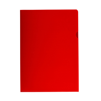 Sichthülle DIN A4 120µm oben, rechts offen dokumentenecht Polypropylen rot matt 100 St./Pack.