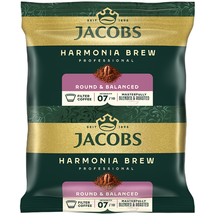 JACOBS Kaffee Harmonia Brew Arabica, Robusta gemahlen 72 x 70 g/Pack.