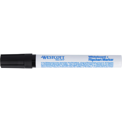 Westcott Whiteboard-/Flipchartmarker 1,5-3mm schwarz Rundspitze