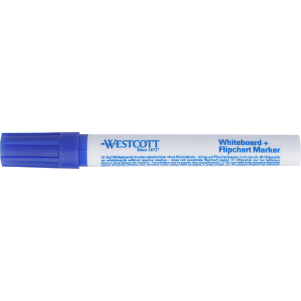 Westcott Whiteboard-/Flipchartmarker 1,5-3mm blau Rundspitze