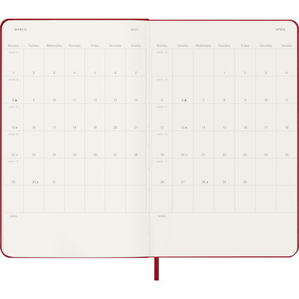 Moleskine® Buchkalender Juli 2026 - Dezember 2027 DIN A5 *Hardcover* rot Produktbild pa_produktabbildung_5 XL