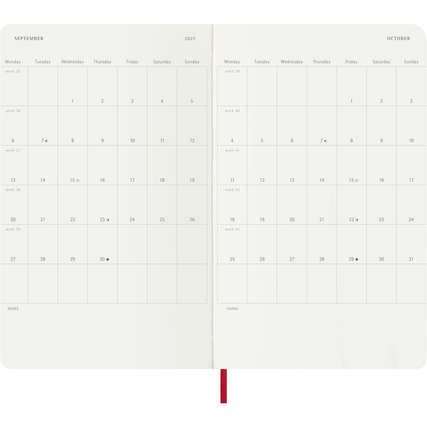 Moleskine® Buchkalender Juli 2026 - Dezember 2027 DIN A5 Softcover rot Produktbild pa_produktabbildung_5 XL