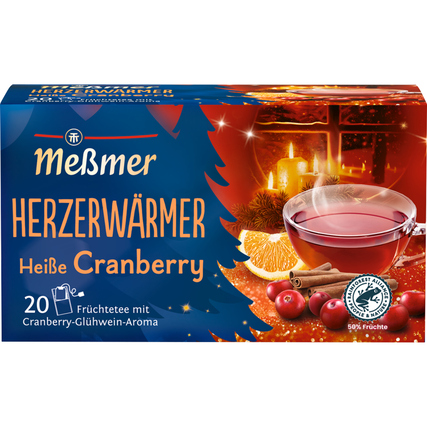 Meßmer Tee Herzwärmer Heiße Cranberry 20 Btl./Pack.