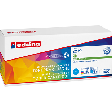 edding Toner kein Originalzubehör Kompatibel mit: HP 220X EDD-2239 ca. 5.500 Seiten cyan