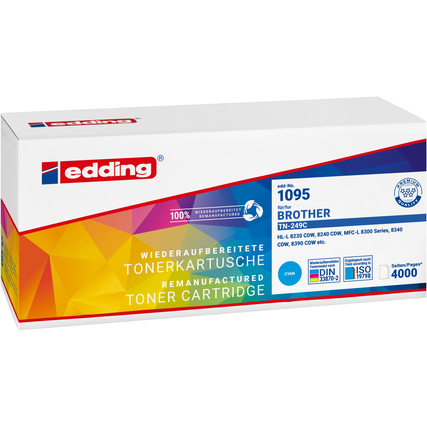 edding Toner kein Originalzubehör Kompatibel mit: Brother TN-249C EDD-1095 ca. 4.000 Seiten cyan