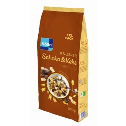 Kölln Müsli Knusper Schoko & Keks Hafer 4 x 1.150 g/Pack.