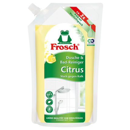 Frosch Badreiniger Citrus dermatologisch getestet frei von Mikroplastik pH-Wert: 2,4 Beutel 100 % Altplastik 0,95l