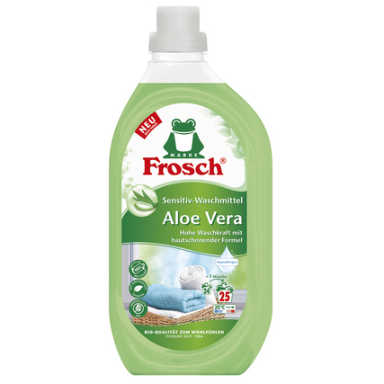 Frosch Waschmittel Aloe Vera Sensitiv Weißwäsche, Buntwäsche +20 bis +95°C parfümiert pH-Wert: 8,4 1,5l