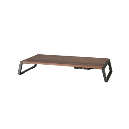 ALBA Monitorständer 46,4 x 9,1 x 24,13 cm (B x H x T) 12kg Aluminium/Mitteldichte Faserplatte (MDF) dunkelbraun/schwarz/alu
