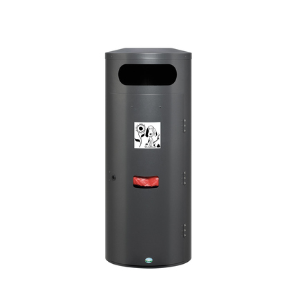 VAR Hundetoilette DS 3 42 x 104 cm (Ø x H) 70l inkl. Aufkleber zur Kennzeichnung Stahlblech, verzinkt eisenglimmer