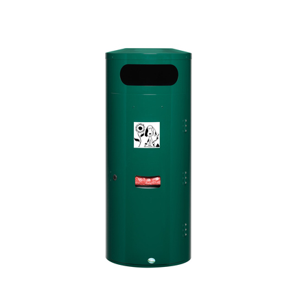 VAR Hundetoilette DS 3 42 x 104 cm (Ø x H) 70l inkl. Aufkleber zur Kennzeichnung Stahlblech, verzinkt moosgrün