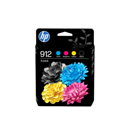 HP Tintenpatrone Originalzubehör 912 ca. 250 Seiten schwarz, ca. 3 x 315 Seiten farbig schwarz, mehrfarbig 4 St./Pack.