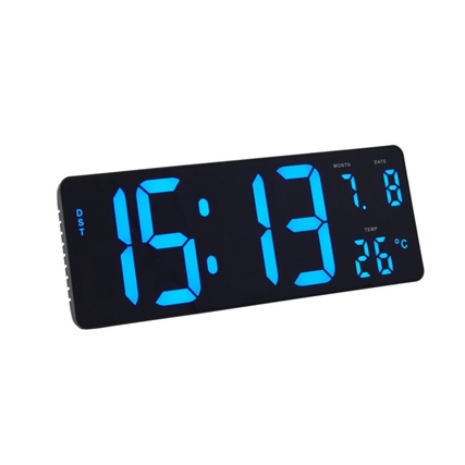 ALBA Tischuhr 13,5 x 3,8 x 37,5 cm (B x H x T) digital quarzgesteuert Batterie, Netzbetrieb AAA/Micro ABS Kunststoff/Glas schwarz