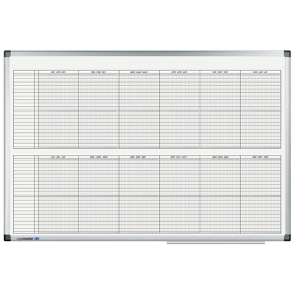 Legamaster Projektplanungstafel PREMIUM 90 x 60 cm (B x H) inkl. Zubehörset: 1 x 4er Set Boardmarker TZ 111, 40 magnetische Etikettenträger 10 x 60 mm Aluminium alu