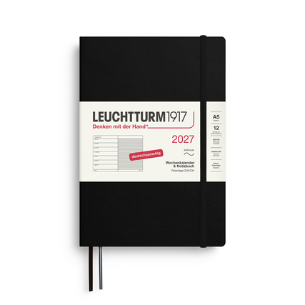 LEUCHTTURM 1917 Buchkalender Medium DIN A5 2027 Softcover schwarz Produktbild pa_produktabbildung_1 XL