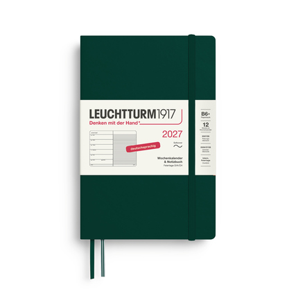 LEUCHTTURM 1917 Buchkalender Paperback DIN B6+ 2027 forest green Produktbild pa_produktabbildung_1 XL