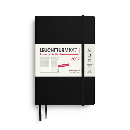 LEUCHTTURM 1917 Buchkalender Paperback DIN B6+ 2027 schwarz Produktbild pa_produktabbildung_1 XL